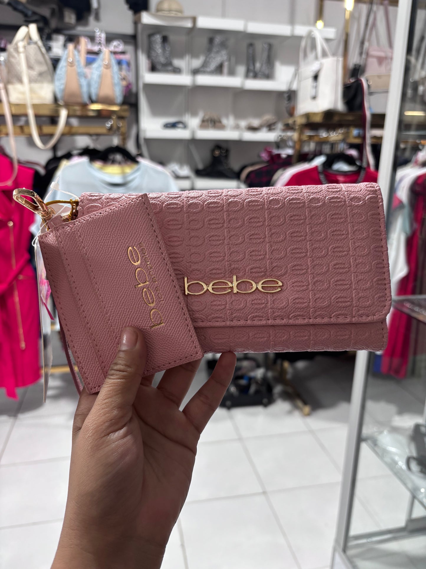Cartera Bebe Rosa con tarjetero