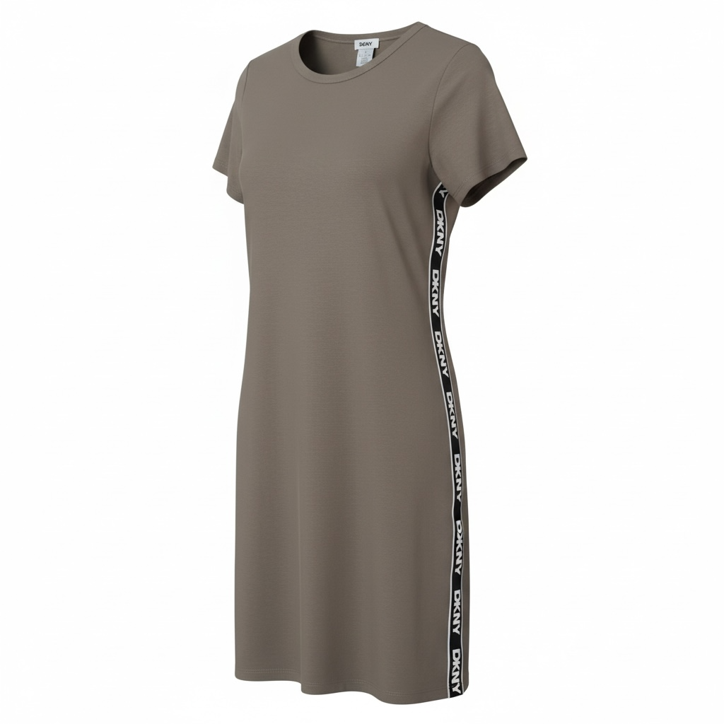 Vestido DKNY verde con letras blanca
