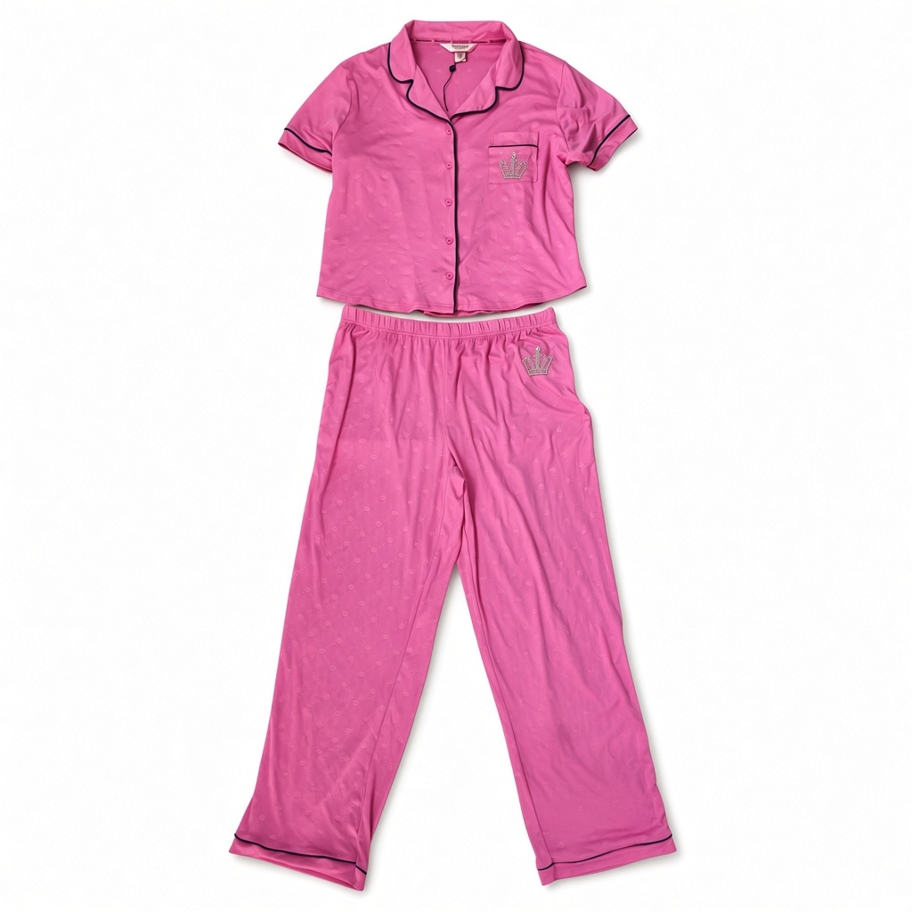 Pijama Juicy C rosa con líneas negras