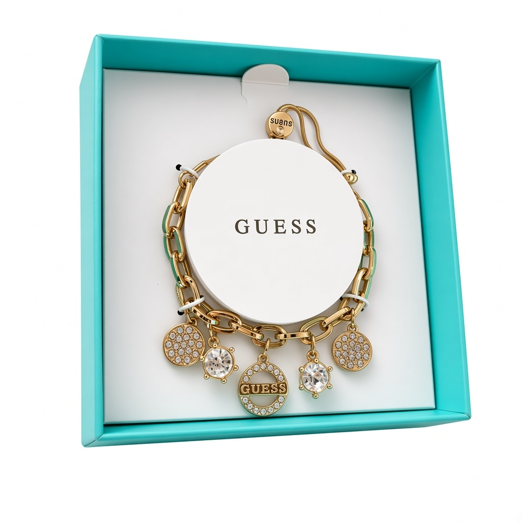 Pulsera Guess dorada con dijes