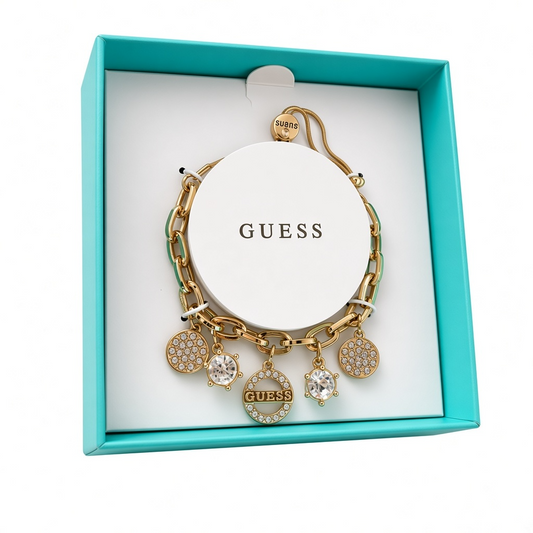Pulsera Guess dorada con dijes