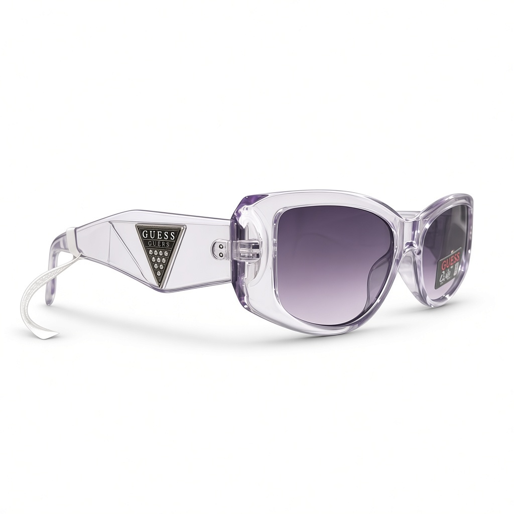 Lentes Guess lila con placa plateada