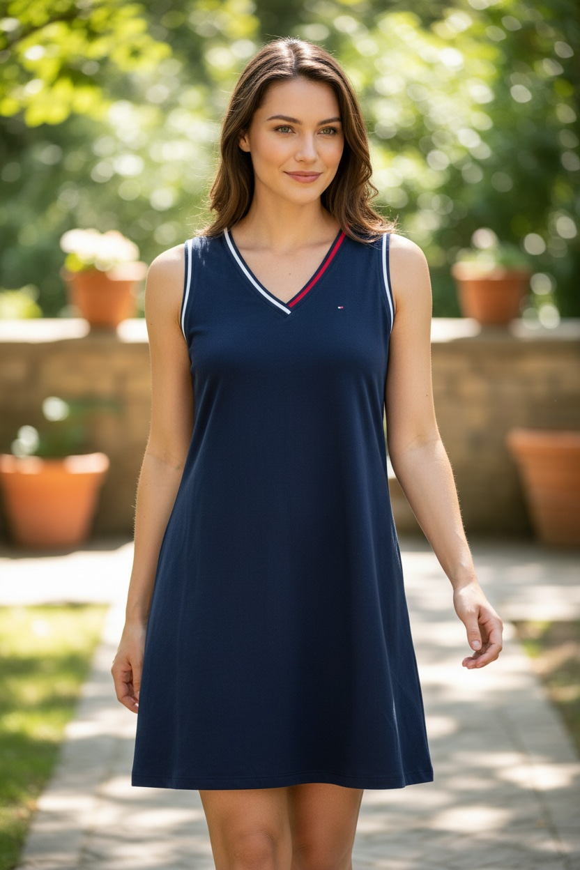 Vestido Tommy H sin mangas cuello V