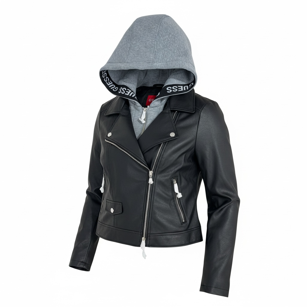 Chamarra Guess negra Biker