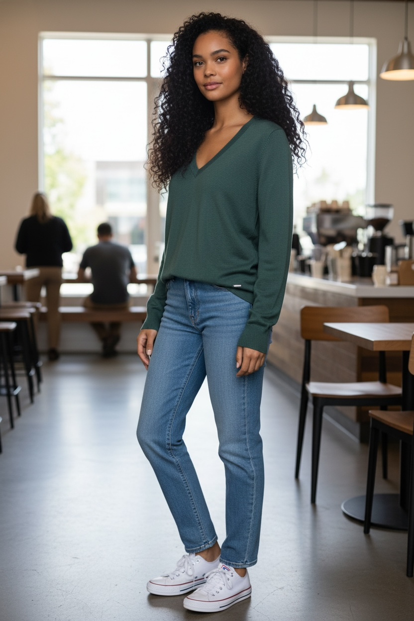 Suéter Calvin k verde con placa