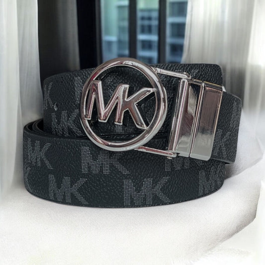 Cinturón Michael K negro con monogram/ negro clásico reversible