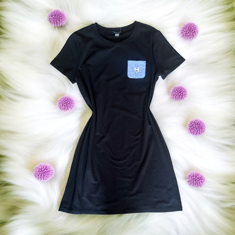 Vestido Tommy H negro bolsita