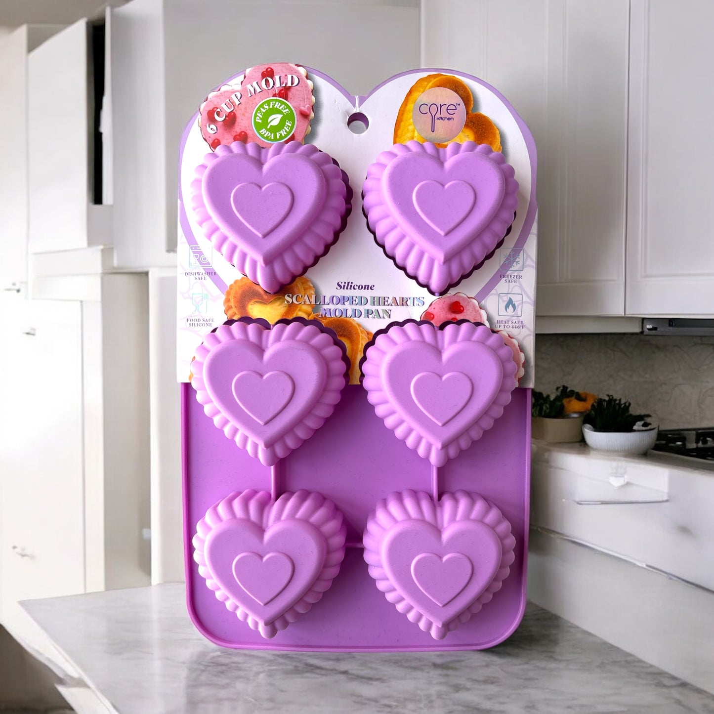 Moldes Core lila de silicon de corazones