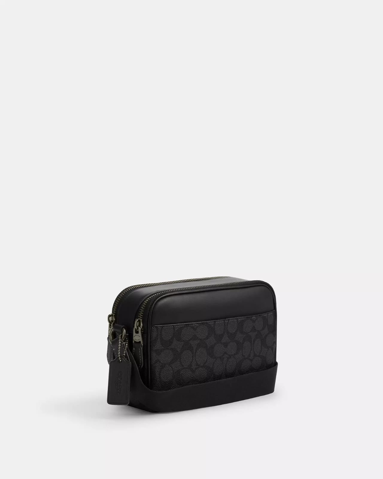 Crossbody Coach negra con monogram para caballero Graham Bag