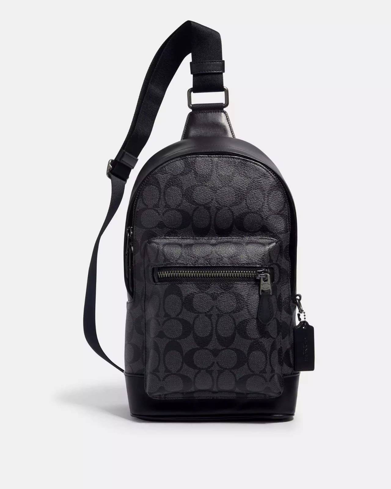 Pechera Coach negra con monogram para caballero West pack