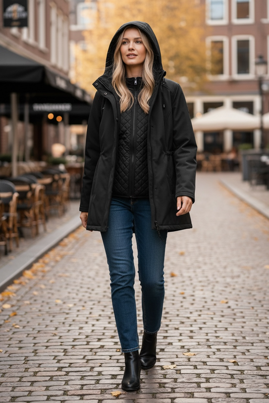 Chamarra Ralph Lauren negra ￼doble cierre