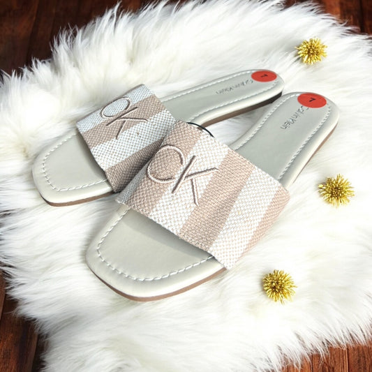 Sandalias Calvin K beige con nude