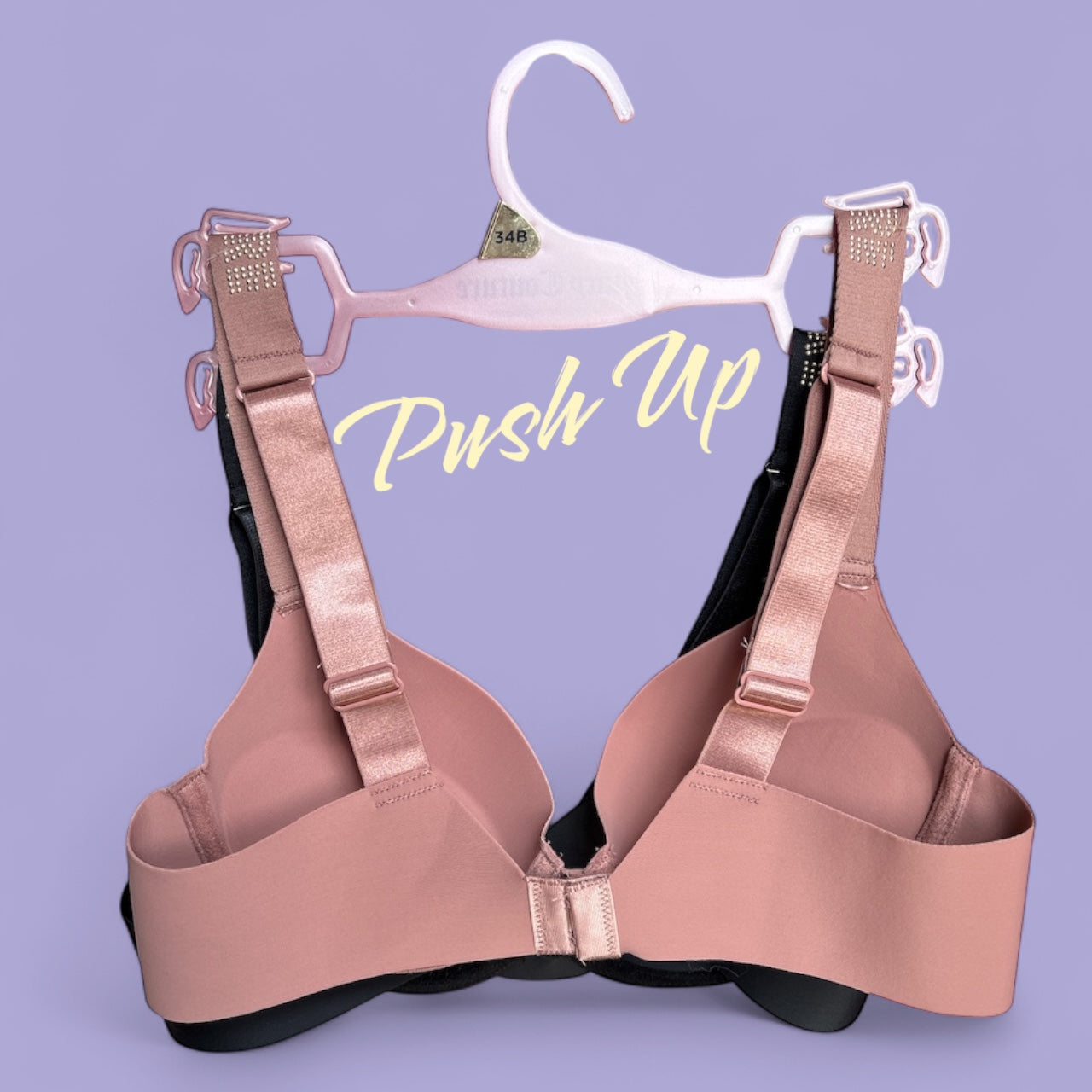 Brasier Juicy C negro y nude con piedritas doradas en tirantes