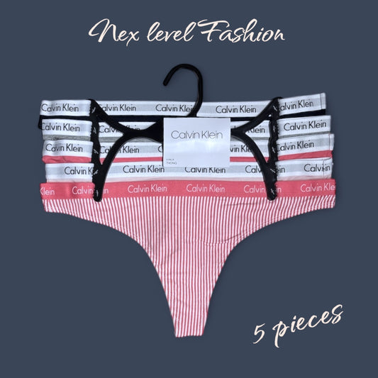 Tangas Calvin K varios colores, uno con resorte coral, cuatro con resorte blanco 5pzs