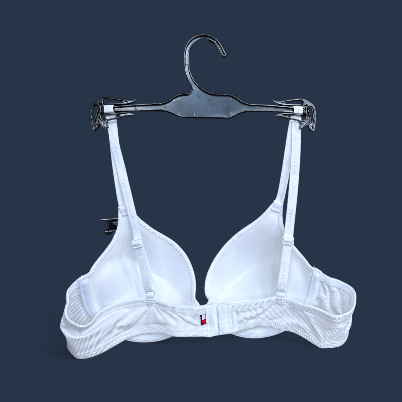 Brasier Tommy H blanco, strap grabados