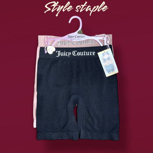 Licra interior Juicy C negra y nude con letras aflojadas en plateado 2pzs