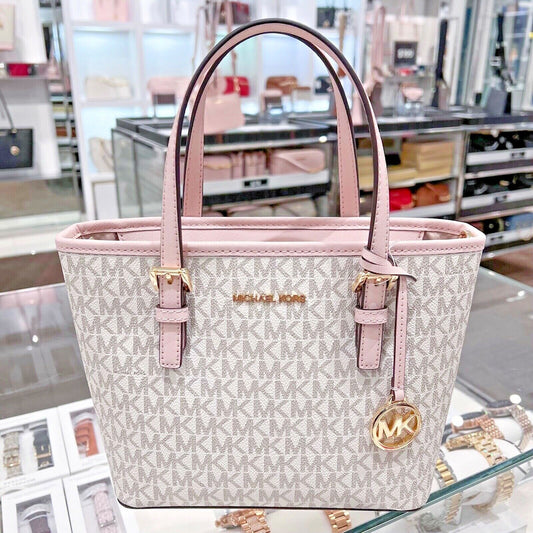 Tote Michael K vanilla/rosa con strap