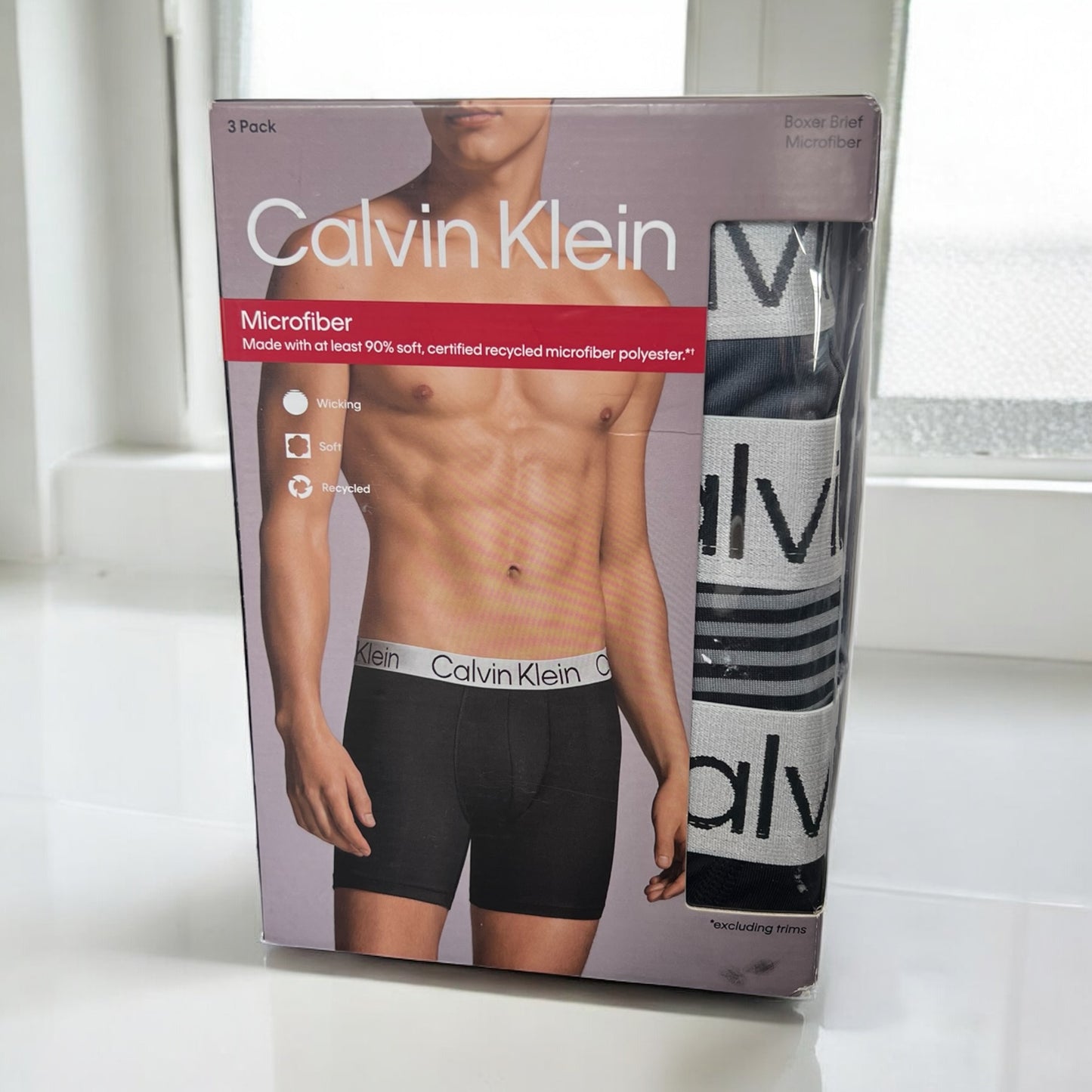 Boxers Calvin k gris,negro y gris con rayas 3 pz