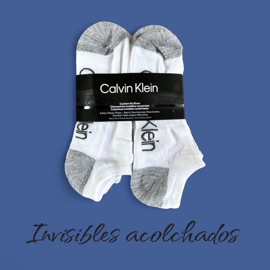Tines Calvin K blancos , letras en medio, tobillo y frente gris