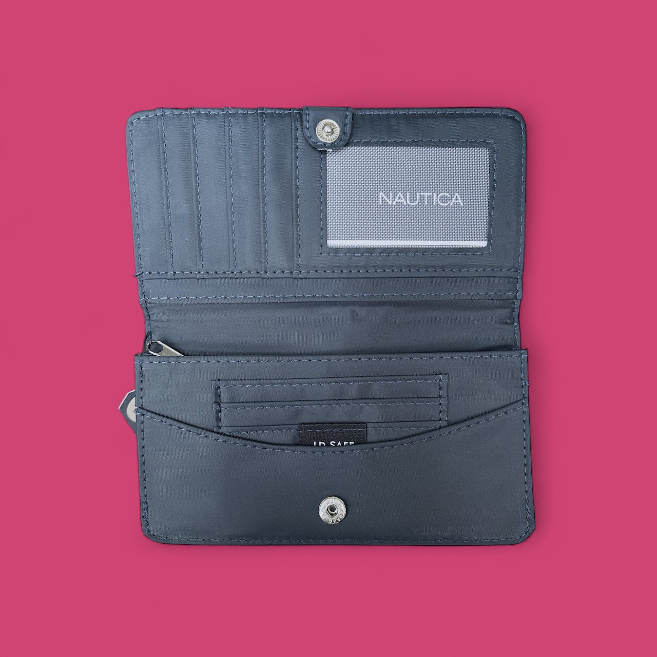Cartera Náutica azul marino, grabada