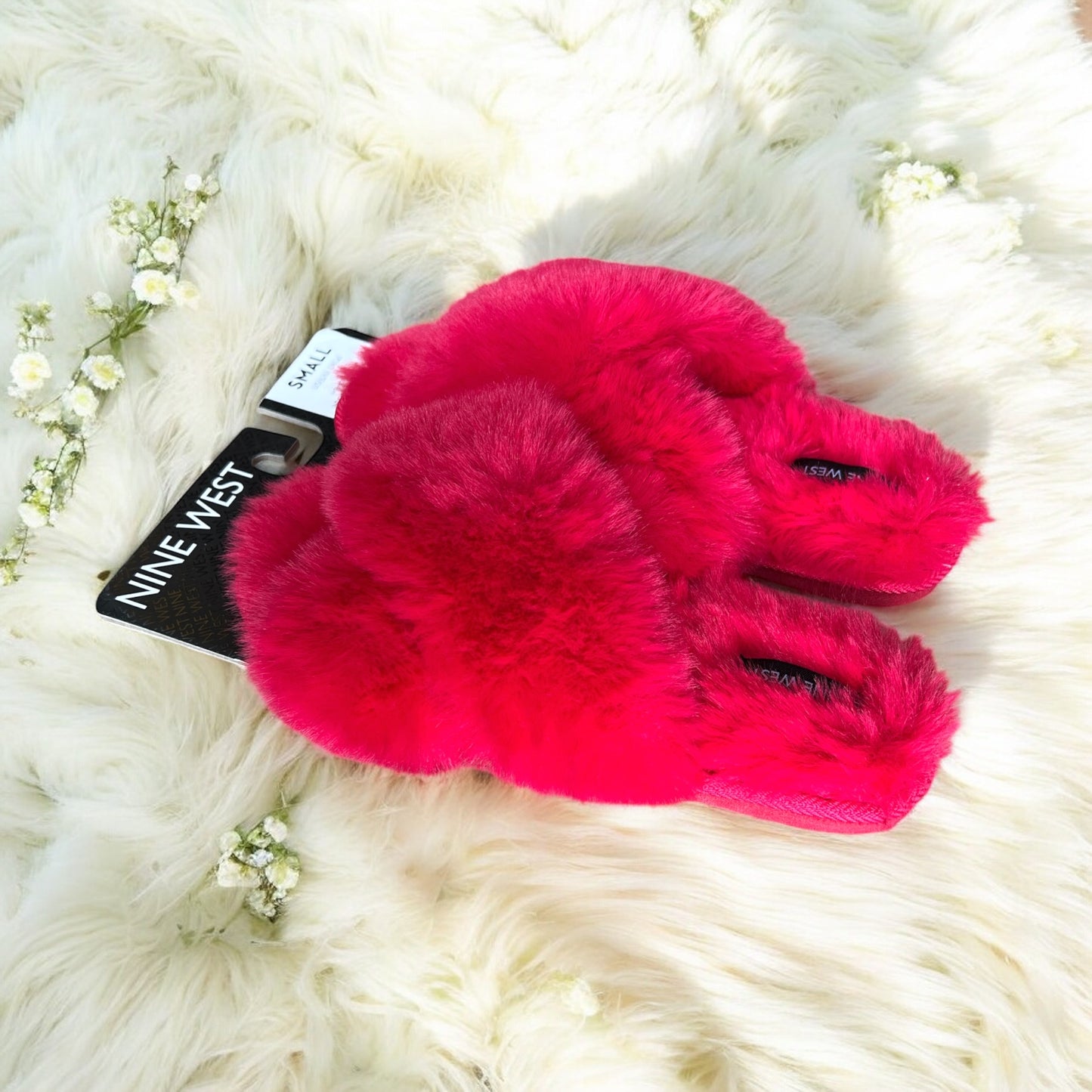 Pantuflas Nine W rojas de peluche