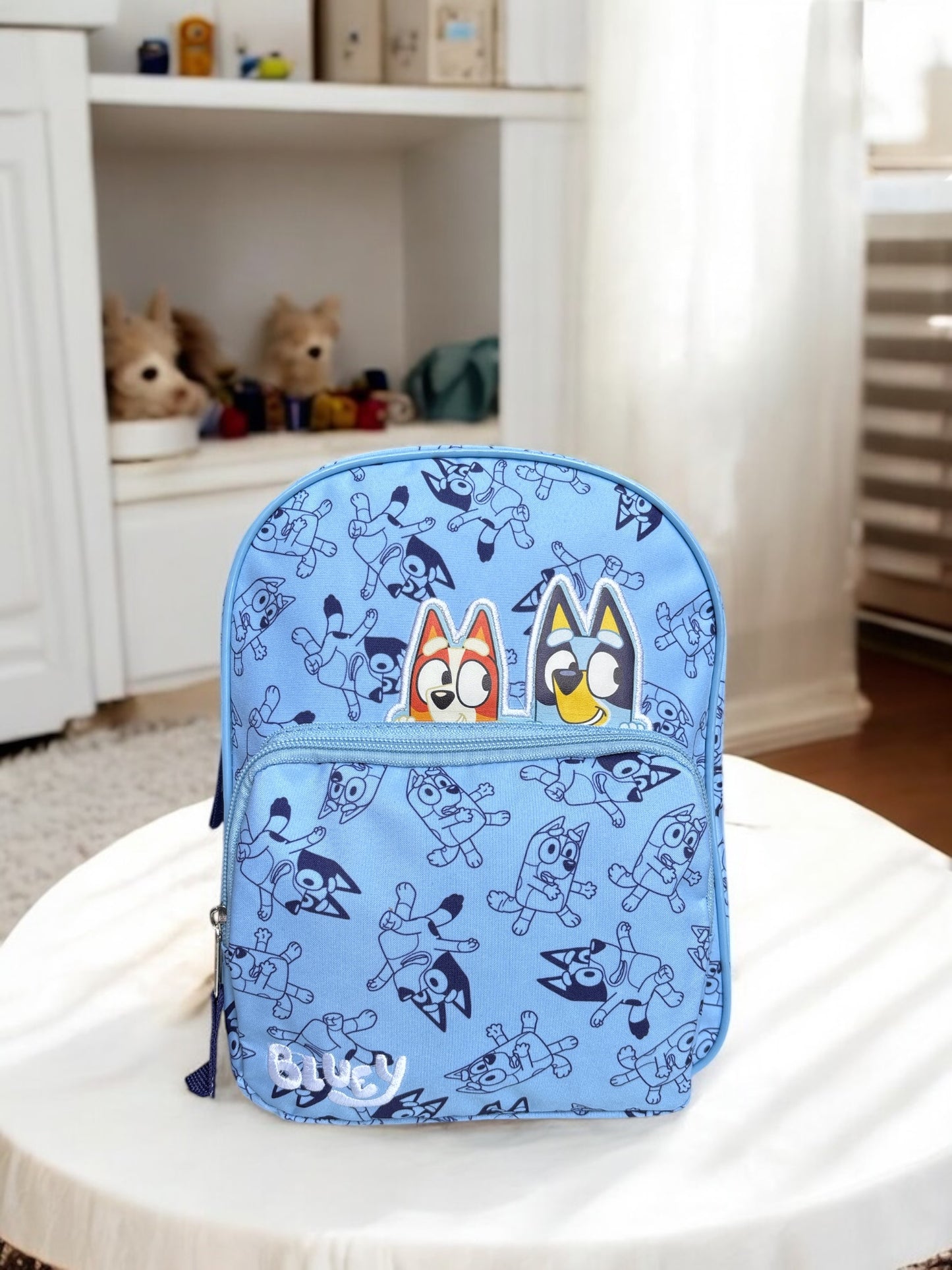Backpack pequeña Bluey azul con personajes