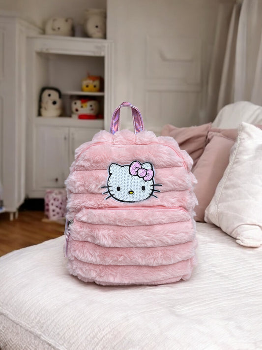 Backpack pequeña Hello Kitty rosa/peliche, parte de atrás rosa tornasol