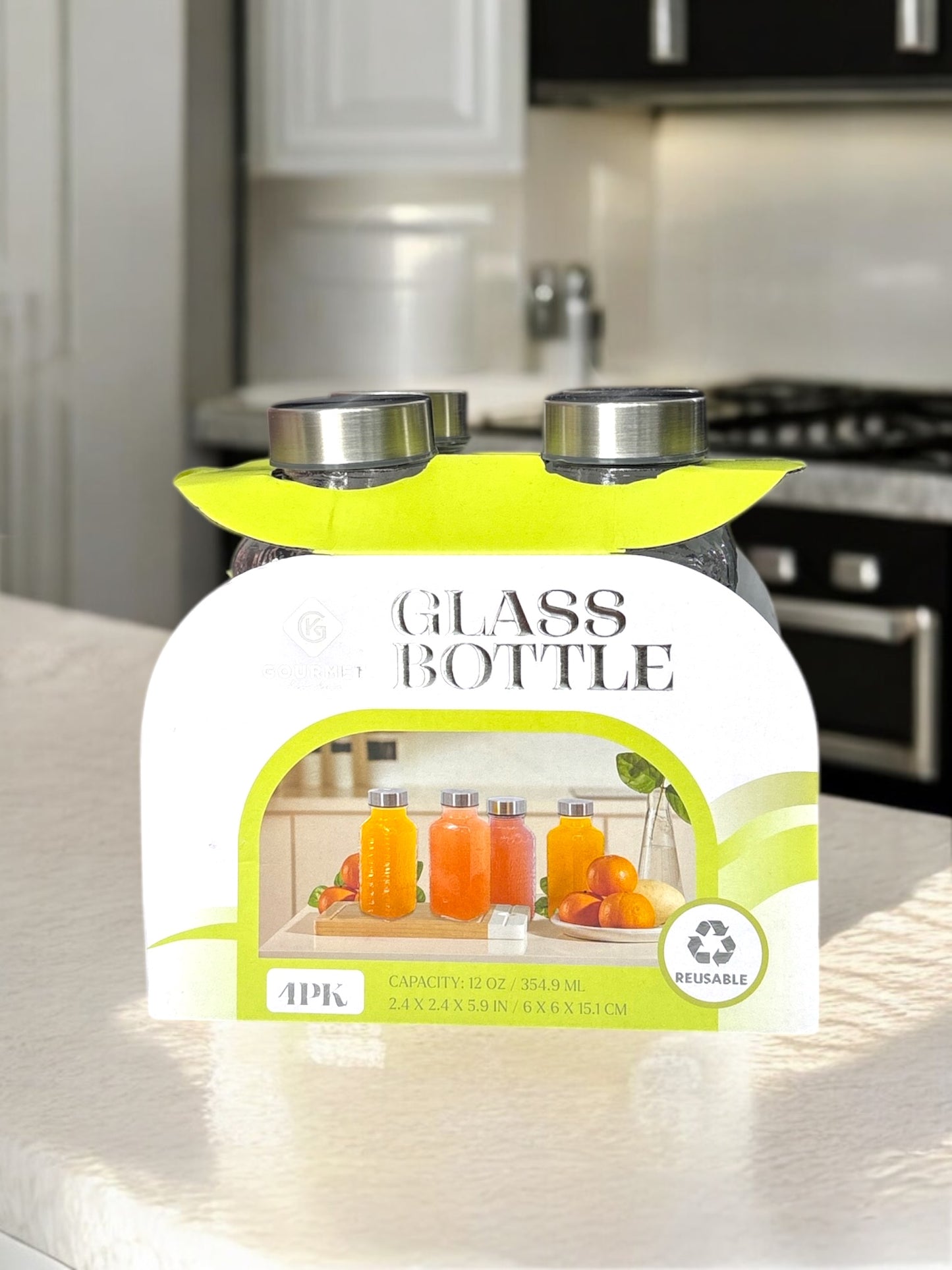 Set Botellas de vidrio Gourmet 4 pzs