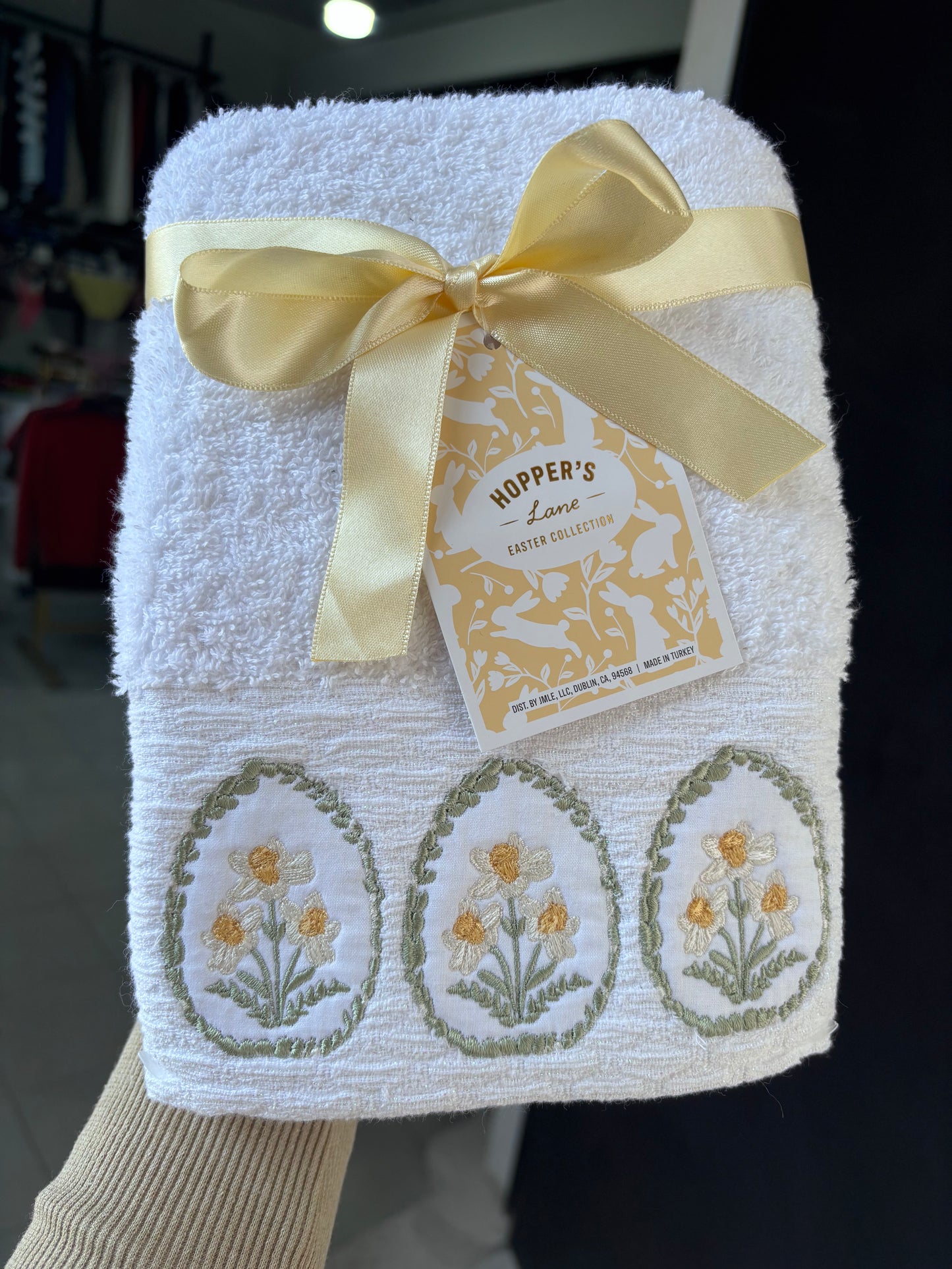 Toallas Hopper’s 2 pz con flores bordadas