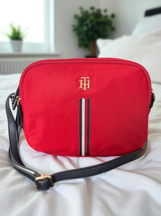 Crossbody Tommy H roja doble cierre