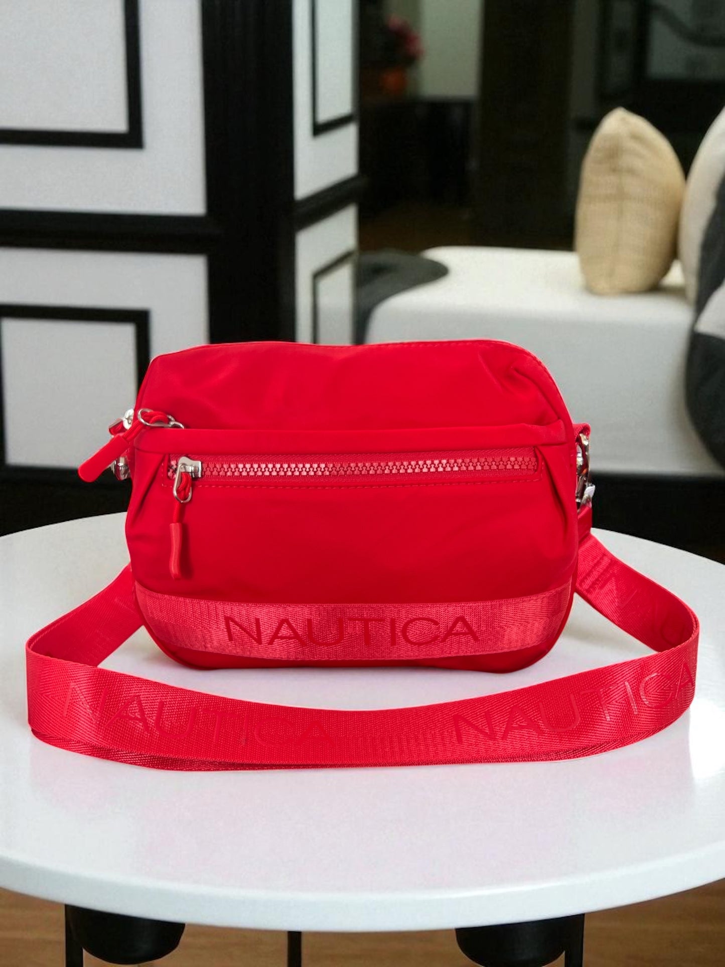 Crossbody Náutica bean Bag roja