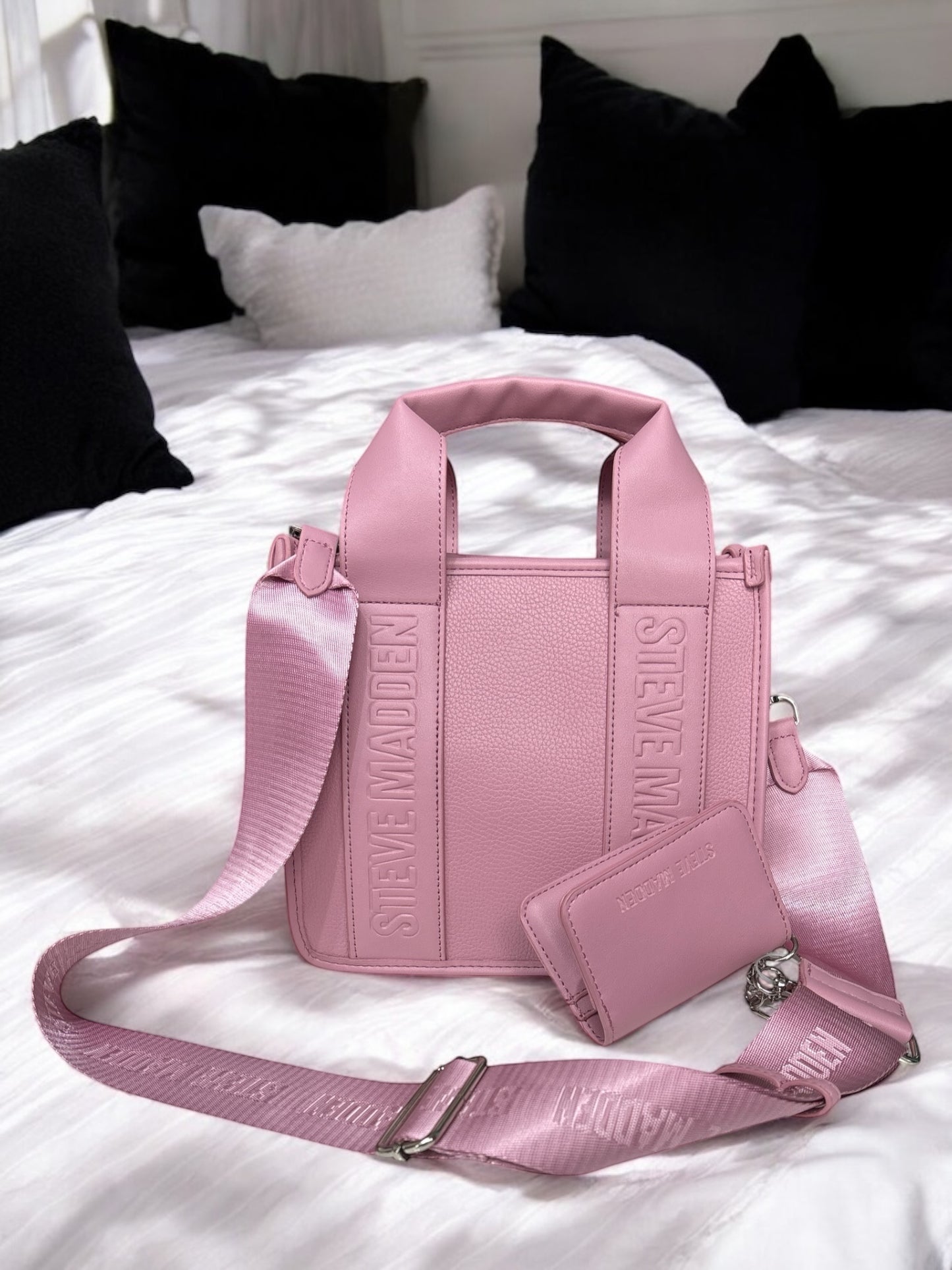 Crossbody Steve M Bwebber-e rosa con tarjetero