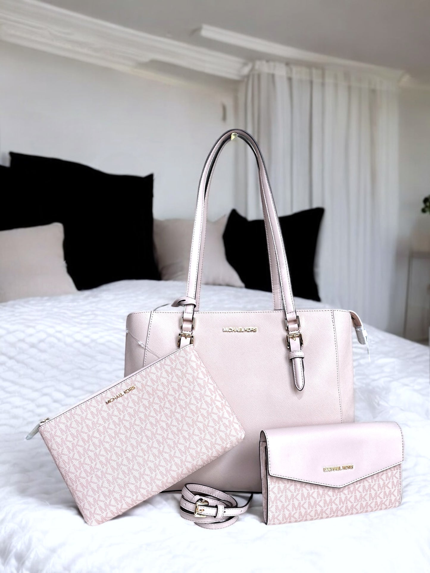 Tote Michael k Charlotte rosa,  con 2 Crossbody