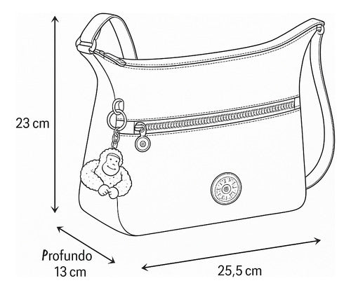Crossbody Bag Kipling Alenya verde con changuito