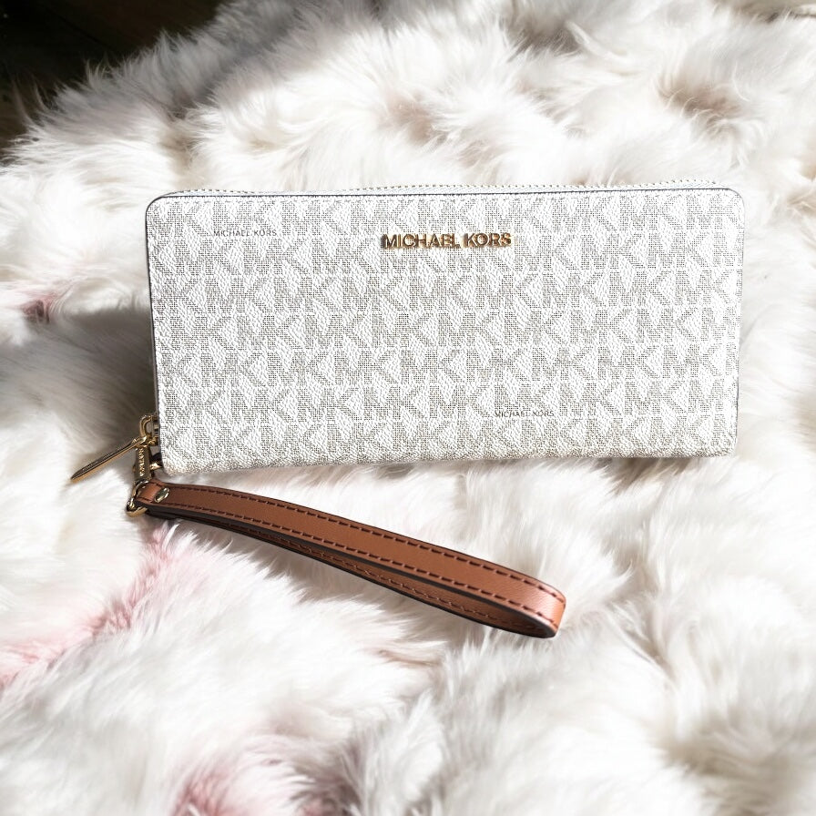 Cartera Michael k jet set Travel continental grande vanilla