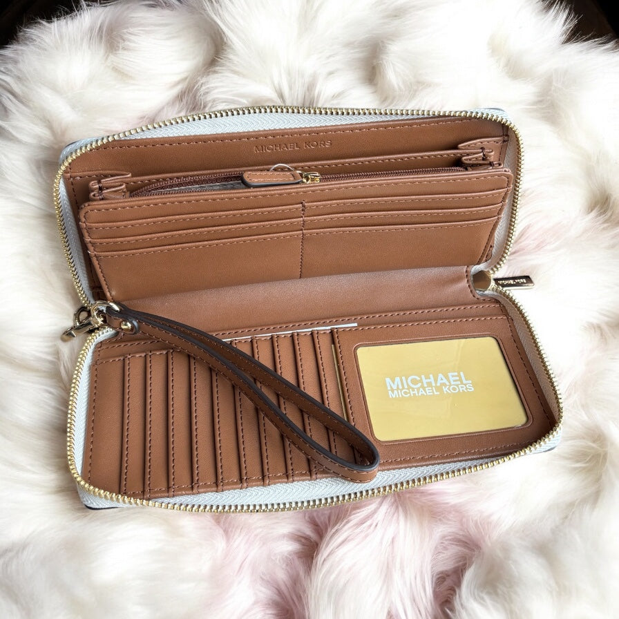 Cartera Michael k jet set Travel continental grande vanilla