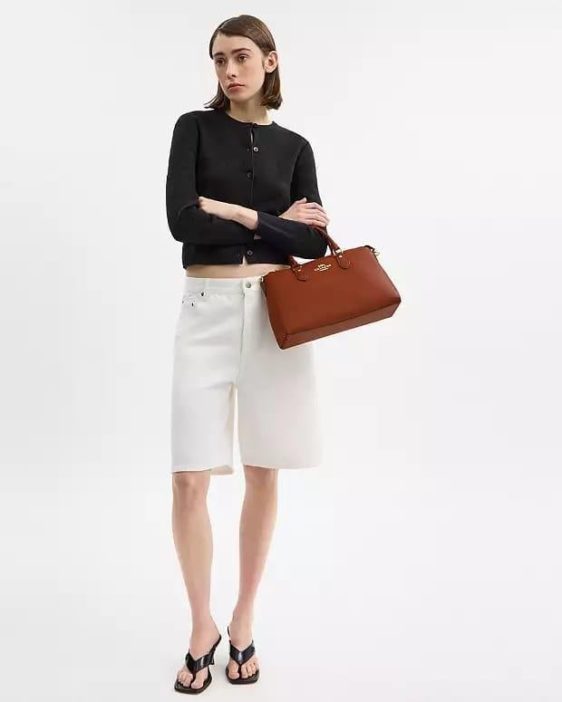 Crossbody Coach Georgia Satchel Bag marrón cálido