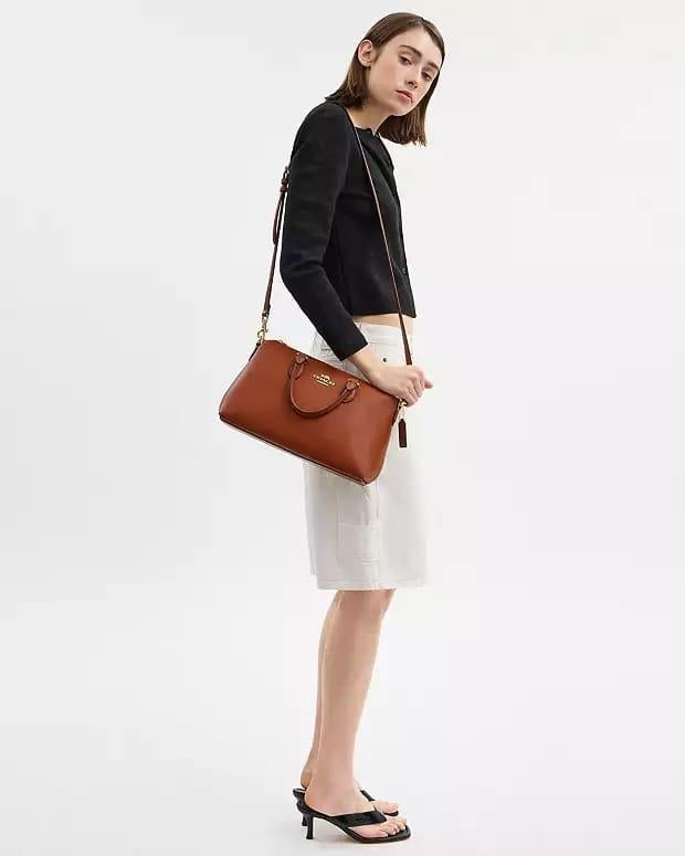 Crossbody Coach Georgia Satchel Bag marrón cálido