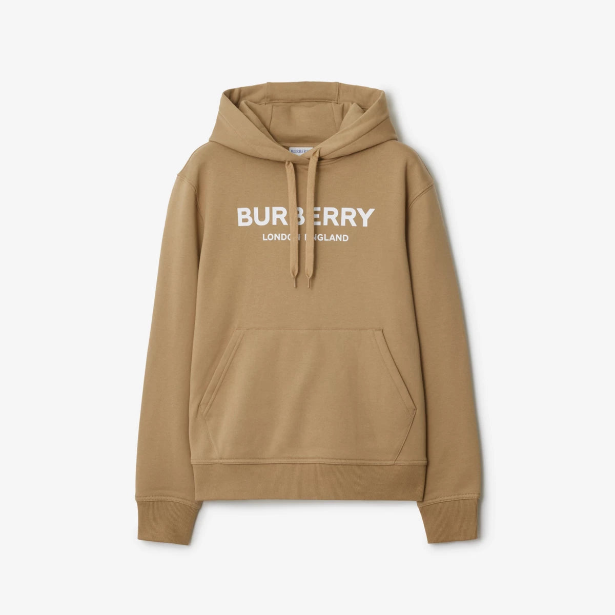 Sudadera Burberry camel, letras blancas
