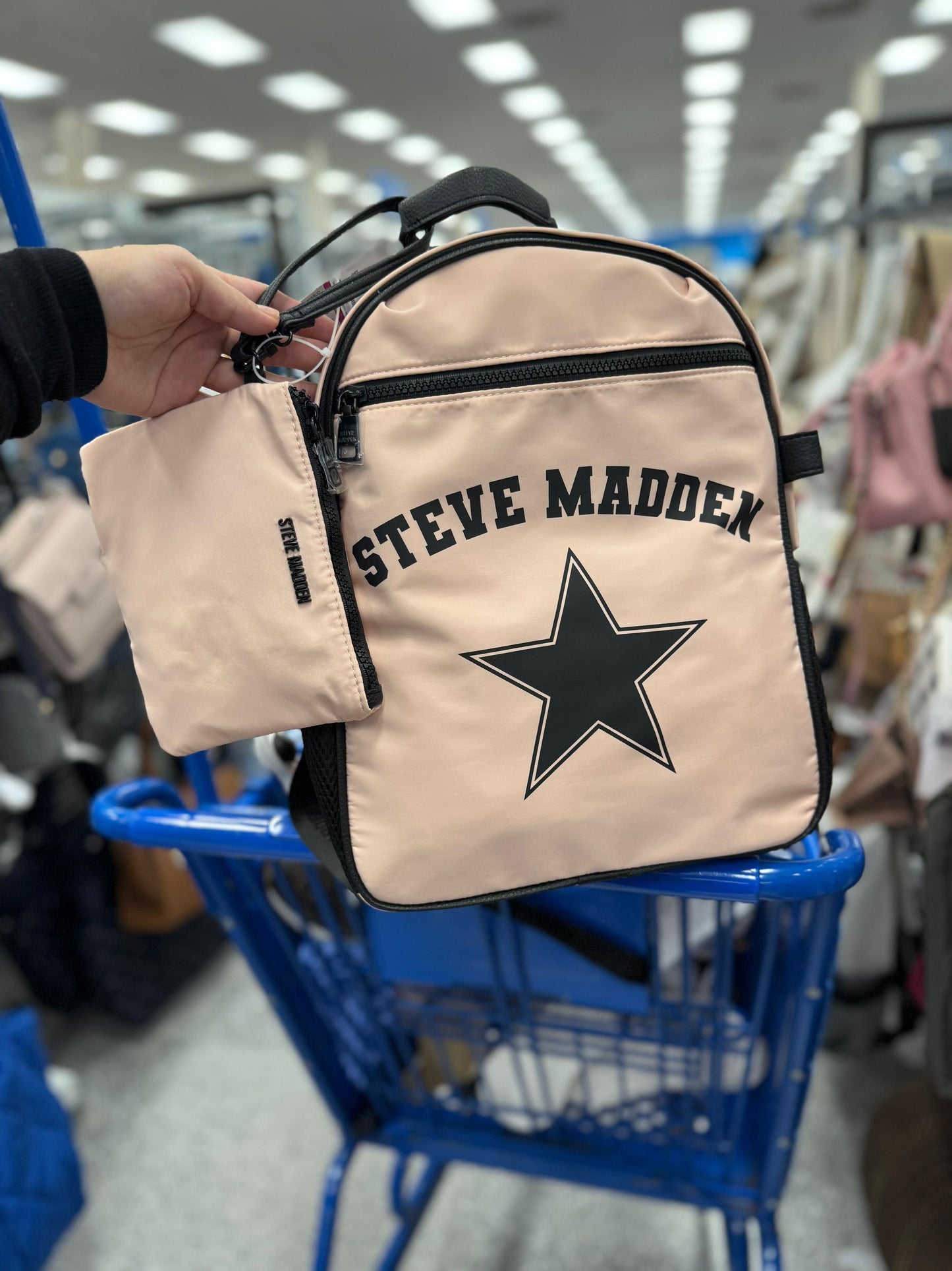 Backpack Steve M rosa/negro con muñequera