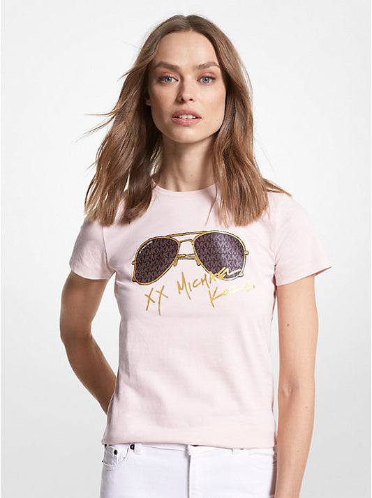 Playera Michael K rosa de lentes