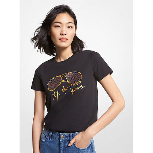 Playera Michael K negra Lentes