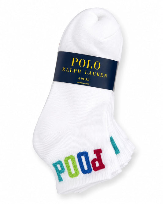 Calcetas Polo blancas connletras de colores