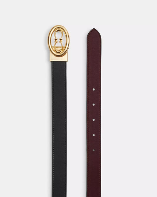 Cinturon coach negro con vino