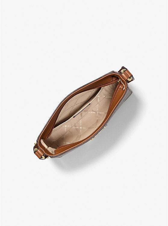 Crossbody Michael k Jet Set Travel marrón/chocolate con conogram, atrás grabado