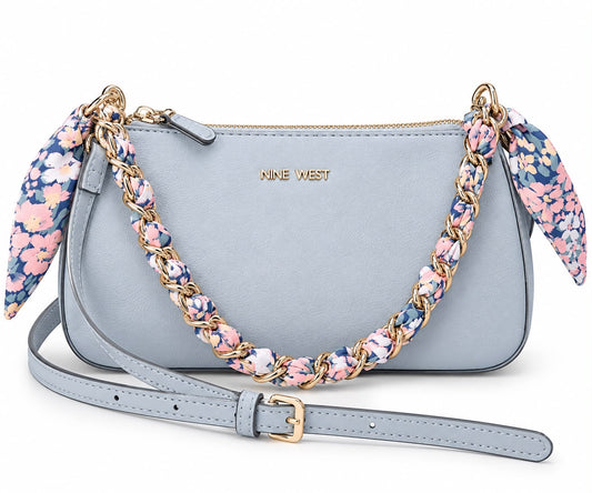Crossbody Nine W azul con pañuelo