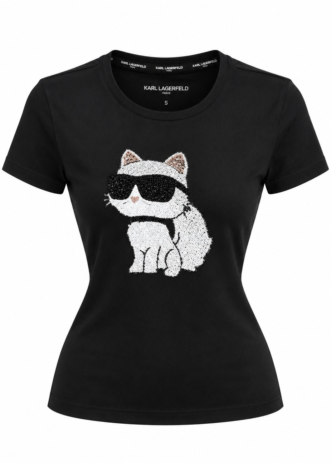Playera KarlLagerfeld negra con lentejuelas