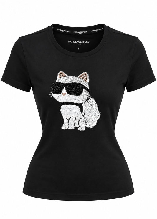 Playera KarlLagerfeld negra con lentejuelas