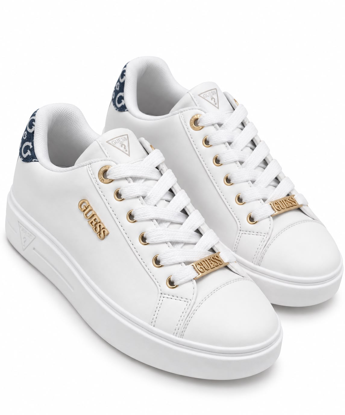 Tenis Guess blancos con detalles azul