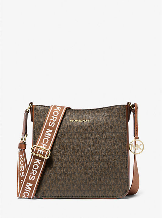 Crossbody Michael k Jet Set Travel marrón/chocolate con conogram, atrás grabado